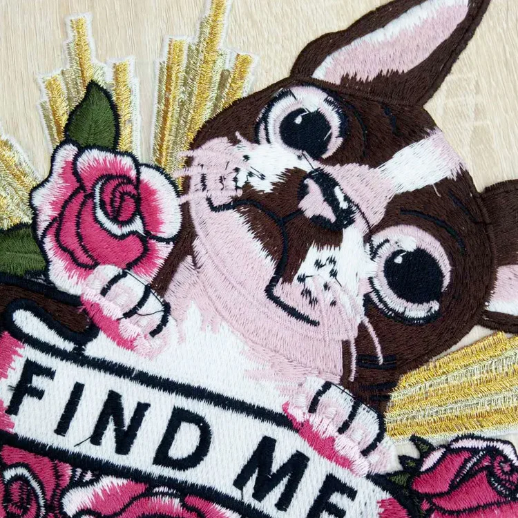 Clothing accessories explosive embroidery applique animal pattern cute fashion dog lace trend
