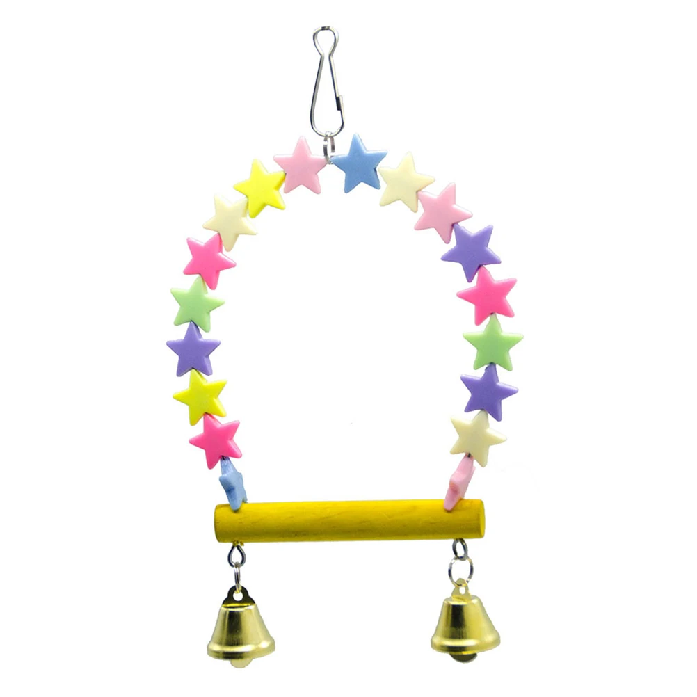 

Nontoxic Durable Colorful Creative Star Parrots Swing Parrot Toy Hanging Toy Hanging Swings Cage
