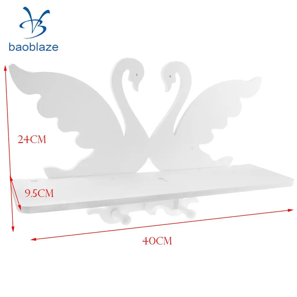 White Swan Carved Wall Mount Wall Shelf Carved Hollow Shelf Home Decor Plate