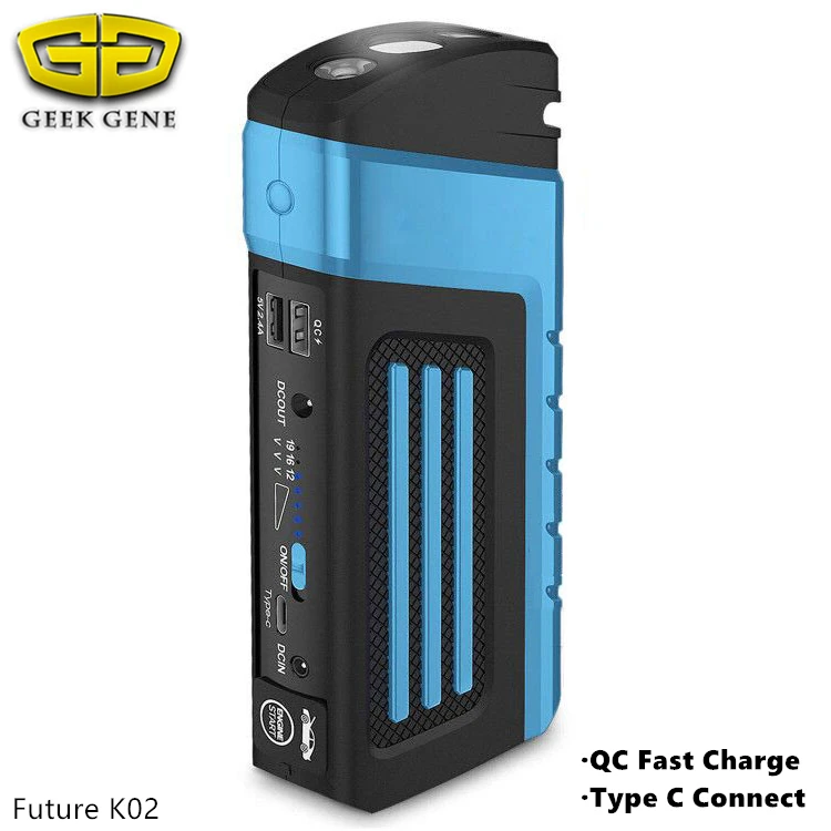 

Futuristic Compact Jump Starter QC Two Way Fast Charge Type C Connection Power Bank 12V Car Protection Booster Starting Device