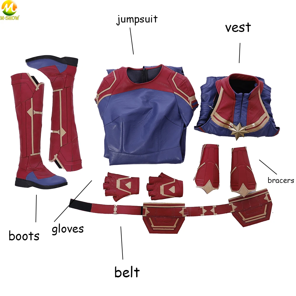 Captain Marvel Cosplay Costume - Custom Made Jumpsuit Outfit for Women, Carol Danvers Halloween Costume image 6
