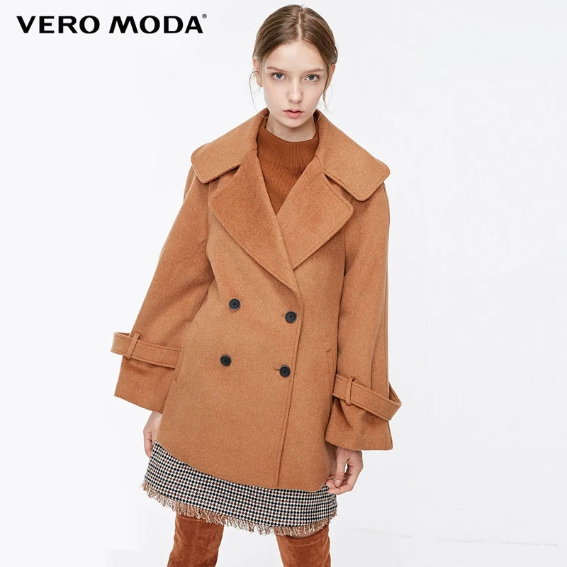 Vero Moda пальто женское новое шерстяное с отворотами и пуговицами регулируемыми