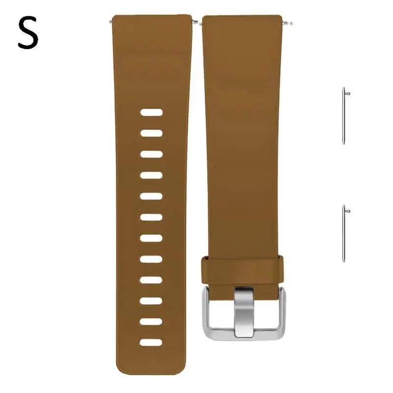 Высококачественный мягкий силиконовый безопасный регулируемый ремешок для Fitbit Versa/Versa Lite, ремешок для браслета, ремешок для часов - Цвет: Light Brown