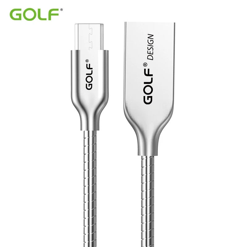 Кабель Micro USB GOLF 1 м из цинкового сплава для зарядки и синхронизации данных Samsung S6 S7