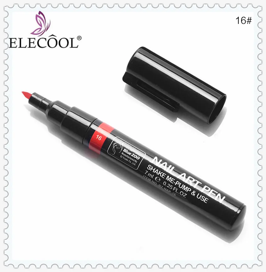 ELECOOL 1 шт. опциональный 3D жидкий глитер для украшения, ручка с точечным УФ-гелем, дизайн, окрашенные линии для дизайна ногтей, ручка для более активного использования TSLM1 - Цвет: 16