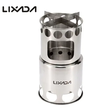 

Lixada Outdoor Wood Stove Camping Stove Portable Stainless Steel Firewoods Furnace Outdoor Stove Cooking Burners Cooking Picnic