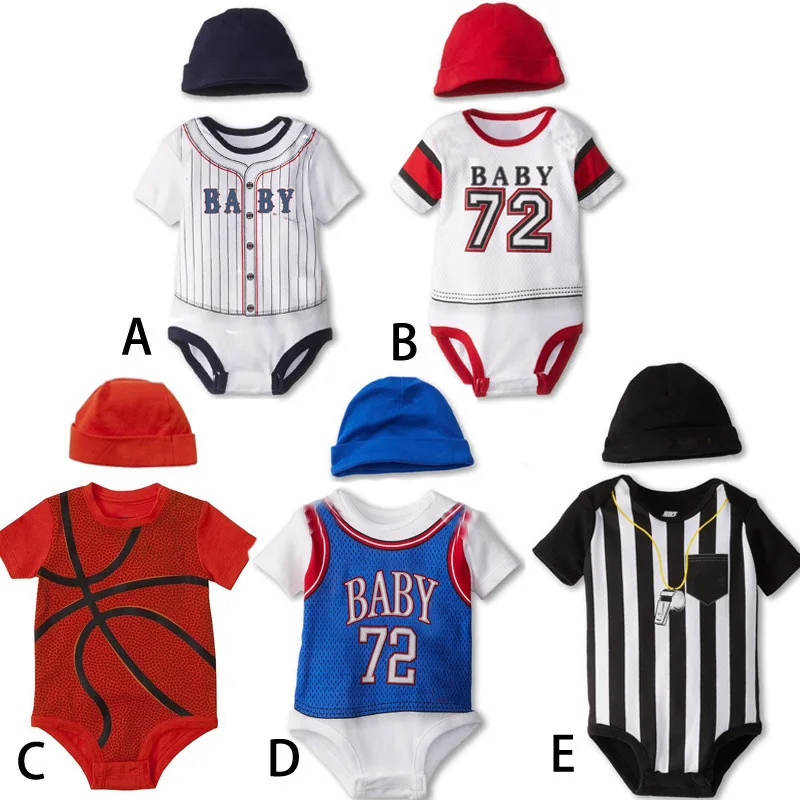 

Baby Clothes Boy Toddler Twins Bebe Verano Vestiti Bambina Girl Onesie Infantil Summer Short Romper Baseball football