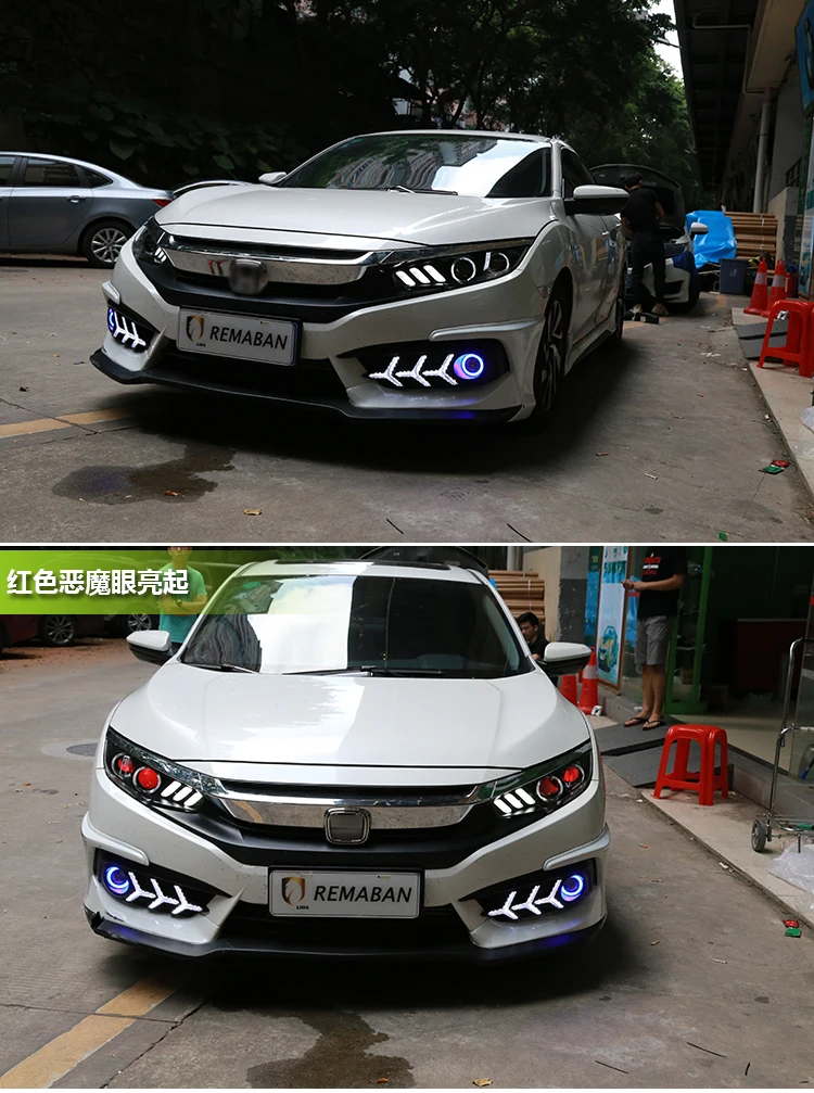 Автомобильный Головной фонарь в сборе для Honda Civic 10th светодиодный головной светильник светодиодный головной светильник с динамическим поворотным сигналом