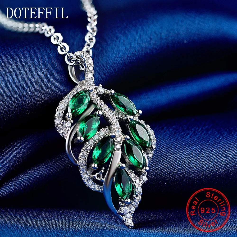 

New Arrivals 925 Silver Necklace Woman AAAA Quality Zircon Leaves Pendant Necklace Fashion Charm Silver Necklace