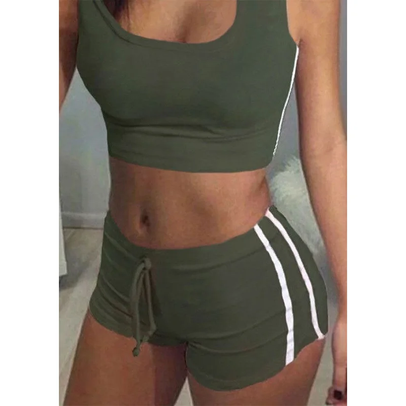 

New Summer Women Sets Cropped Tops Shorts Set 2 Pieces Sets Women Tracksuit Cotton Blend T Shirt Shorts