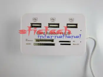 

by dhl or ems 200pcs Micro USB Hub Combo 2.0 3 Ports Card Reader High Speed Multi USB Splitter Hub USB Combo All In One