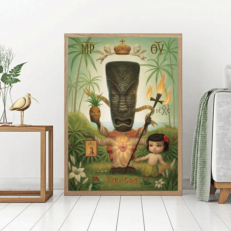 Tiki God By Mark Ryden детские настенные картины странный темный мир на холсте постеры для