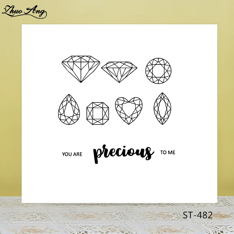

ZhuoAng Transparent diamond Clear Stamp/Seal for DIY Scrapbooking/Photo Album Decorative Card Making Clear Stamps
