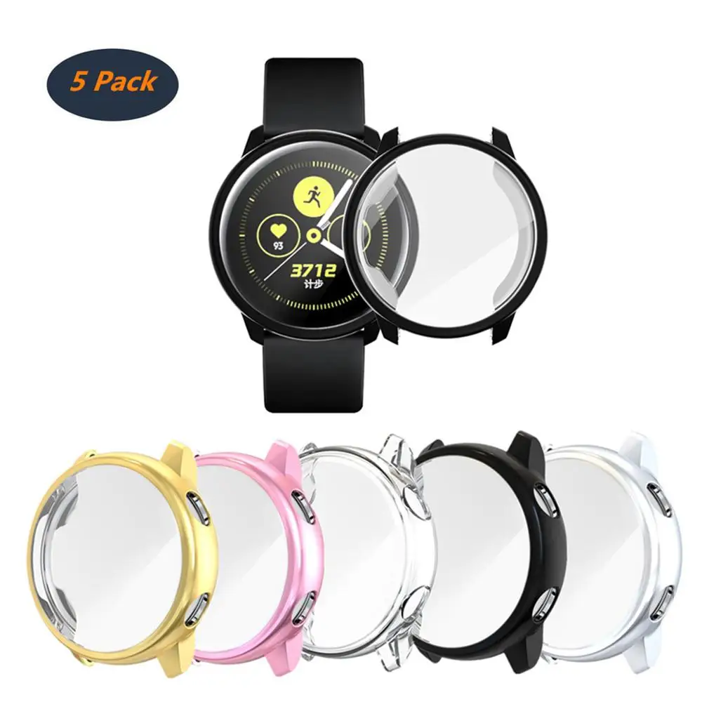 

5 Colors/lot Watch Cover Compatible with Samsung Galaxy Active Watch Case Plated TPU Cover With Buildin Screen Protector