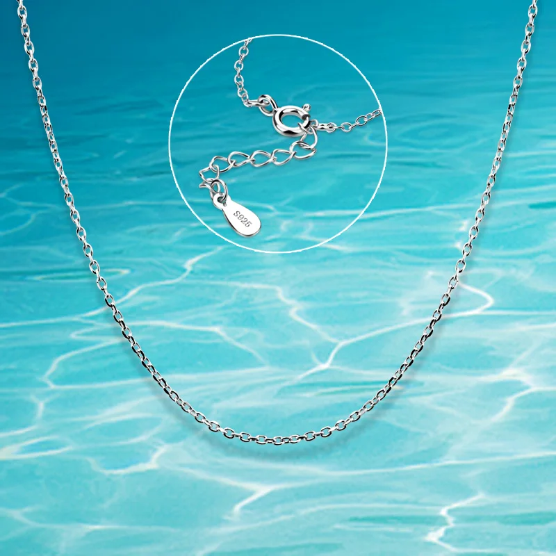 

925 Sterling silver necklace, single chain, suitable for men and women, cross o chain, pendant chain, clavicular chain