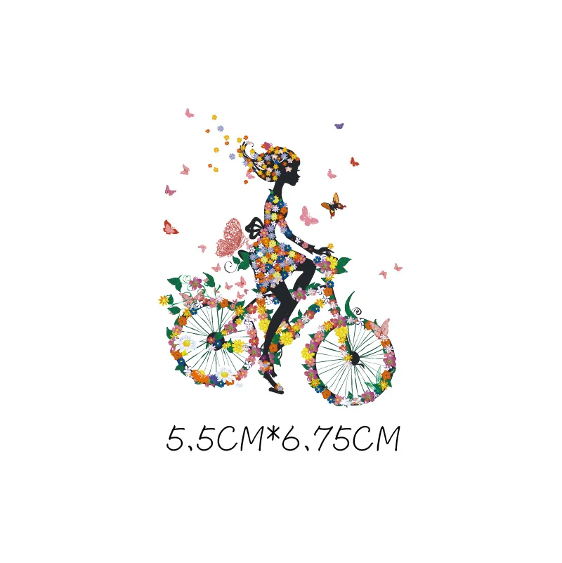 Цветок велосипед теплопередачи железа на патчи для футболки DIY ремесла Наклейки Аппликации для одежды декоративные аппликации 47051