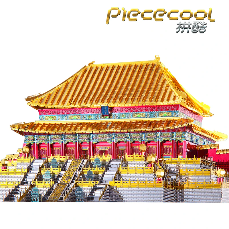 Piececool 3D металлическая головоломка модель зал высшего гармонии ручной сборки головоломки настольные украшения игрушки подарок для взрослых детей