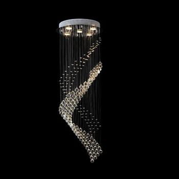 

brief design modern crystal chandelier LED lamp AC110V 220V long crystal lights fixture staircase chandelier