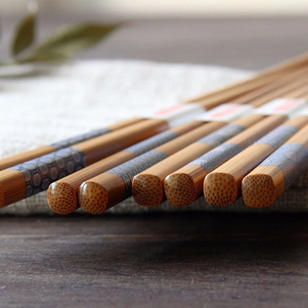 5 Pairs Chopsticks Natural Bamboo Sushi Food Chopsticks Chinese (6)