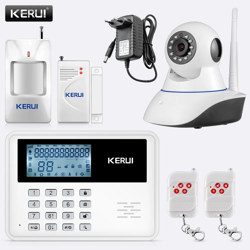 

KERUI 5900G Home Security Wireless GSM Burglar Alarm System IOS Android APP Control Message Call Push SOS Alarm Surveillance Kit