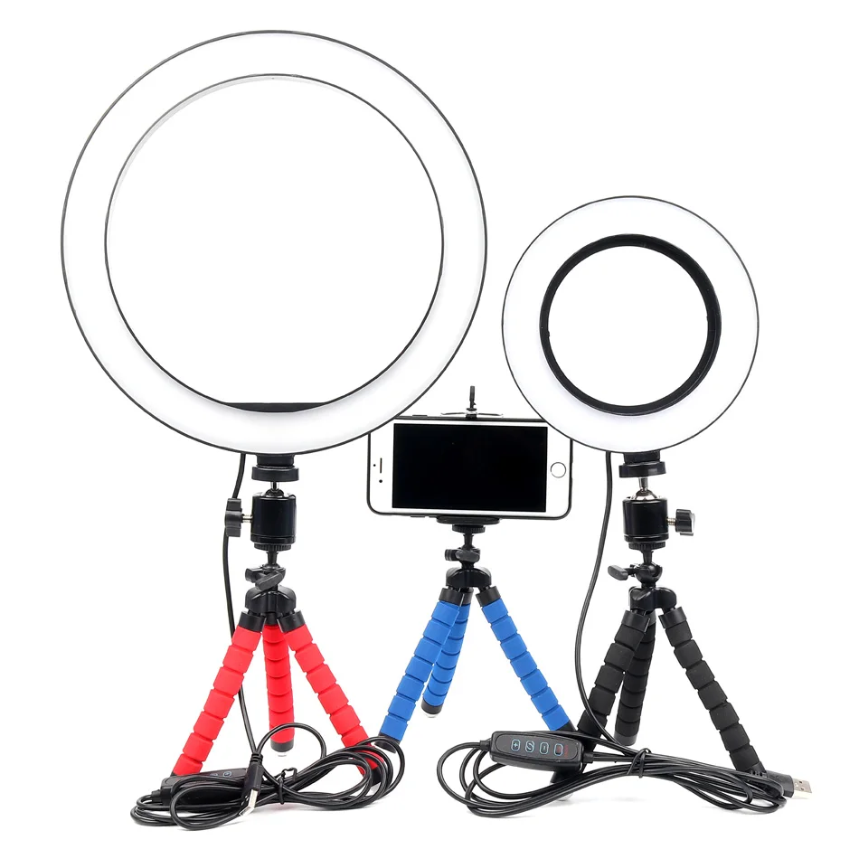  16/26cm Dimmable LED Selfie Ring Light Youtobe Photography Studio Phone Video With MiNi Tripod USB  - 32987637104
