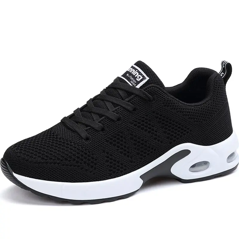 Hundunsnake/летние кроссовки; женская спортивная обувь; женская обувь для бега; дышащая обувь для тенниса; Femme scarpe donna B-049 - Цвет: black
