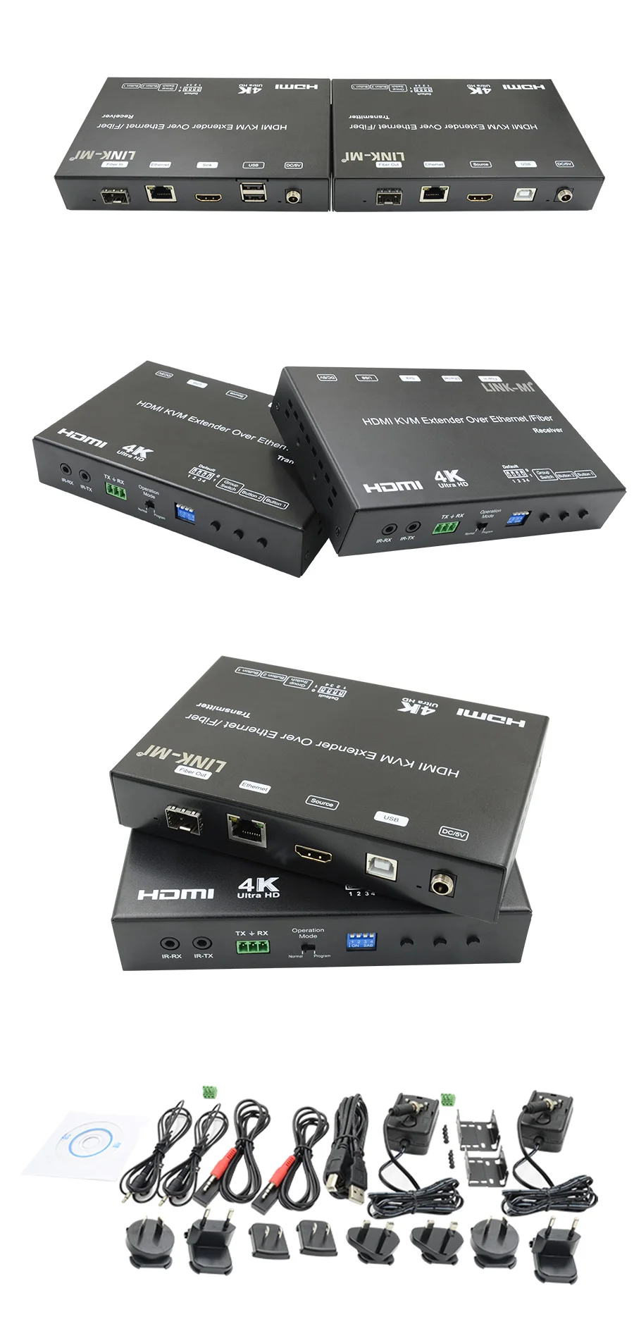 I extender 120M USB KVM over IP hdmi Fiber 4K 60KM(Single Model)RS232 (4)