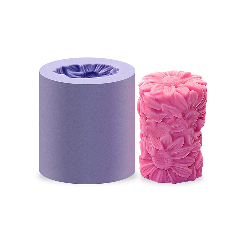 

Candle Mold Daisy Flower Purple Silicone Soap Mould DIY Candle Making Sculpture Embossed With Handmade Clear Outline Easy To Do