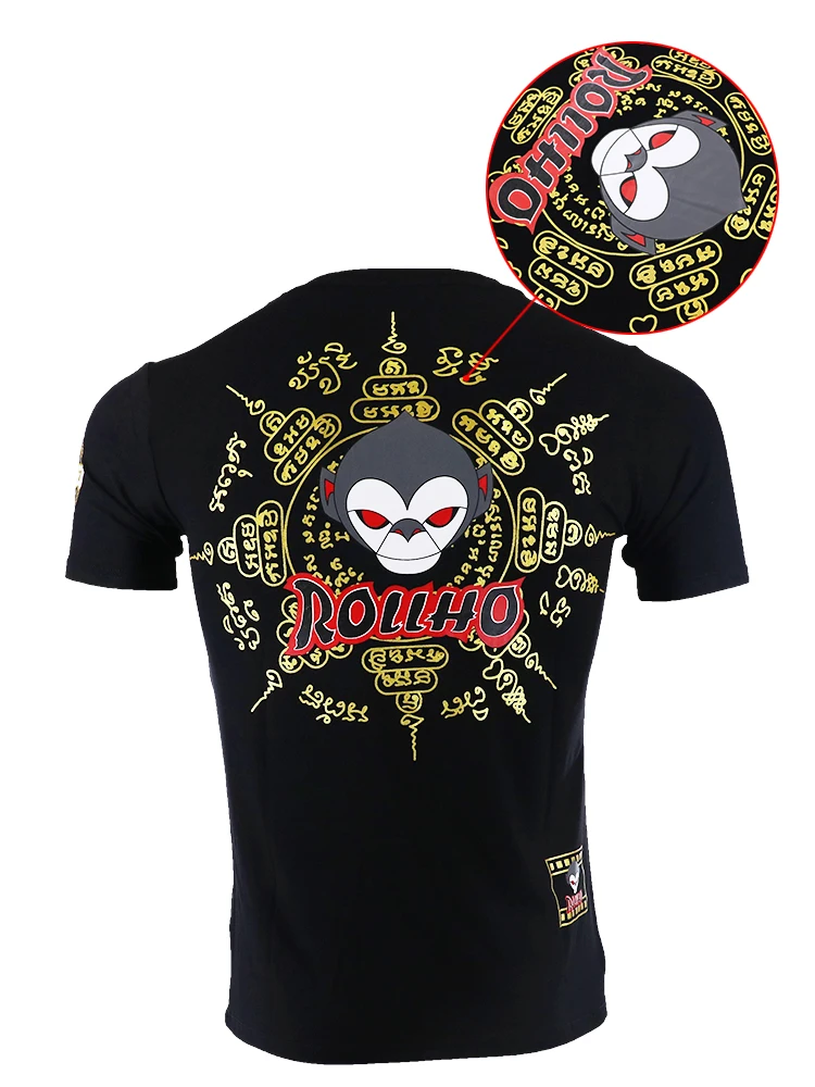 VSZAP футболка с короткими рукавами для борьбы со спортивной обезьянкой Золотой тигр печать ММА Мужская футболка UFC Fighting Sanda Фитнес муай тай