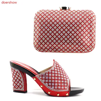 

doershow High Quality 2018 Italian Shoe and Bag to Match Women Shoes African Party Shoes and Bag Set NJ1-2