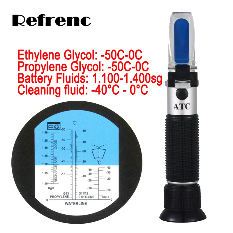 CE Hand held Antifreeze Battery Ethylene Propylene Glycol Refractometer