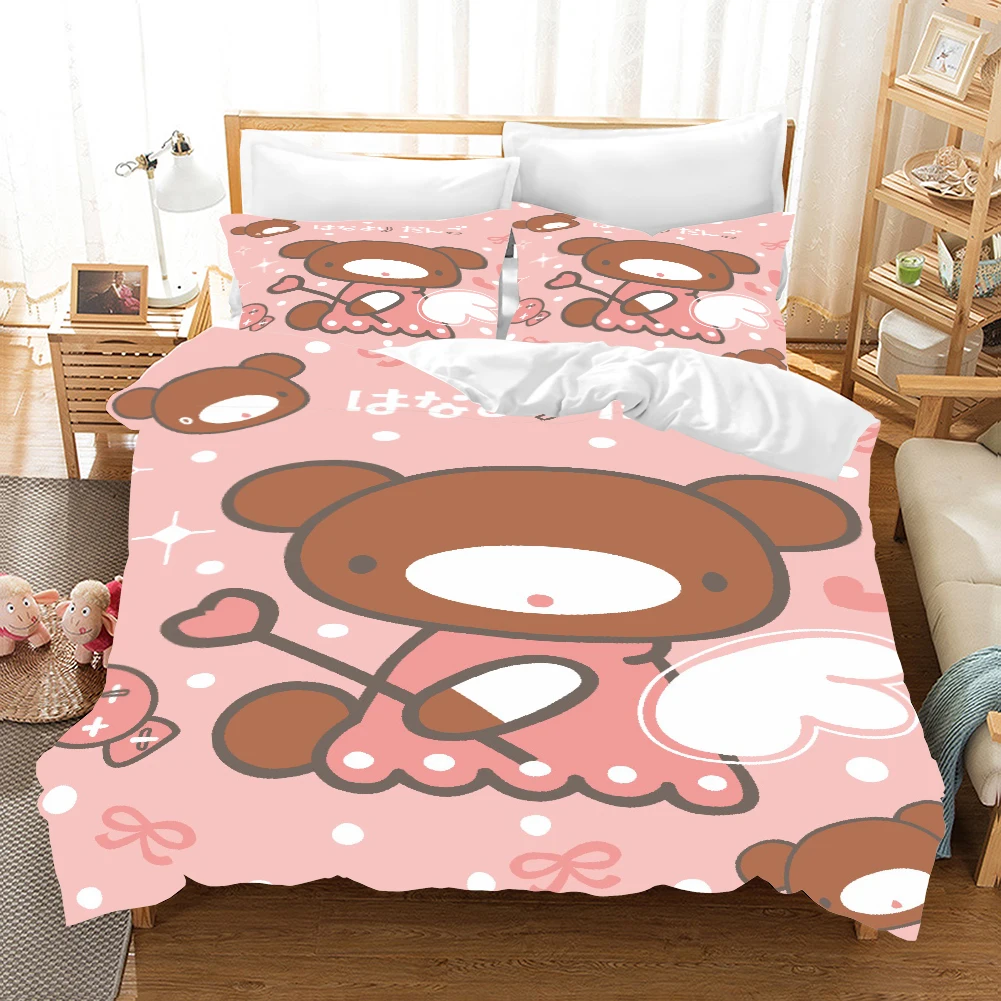 Cartoon Bear Rabbit 3d Bedding Set Duvet Covers Pillowcases Children Room Decor Comforter Bedding Sets Bedclothes Bed Linen