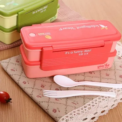 Free shipping BF020 Double layer microwave box food container 21*10*9cm