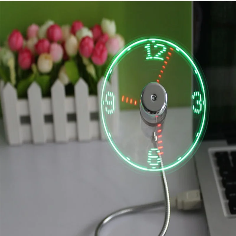 

Creative USB Mini Flexible Time LED Clock Fan With LED Light - Cool Gadget With LED Light