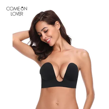 

Comeonlover Womens Self Adhesive Bra Strapless Invisible Push-up Bras Backless Stick On Solid Bralette Intimates Underwear BT029