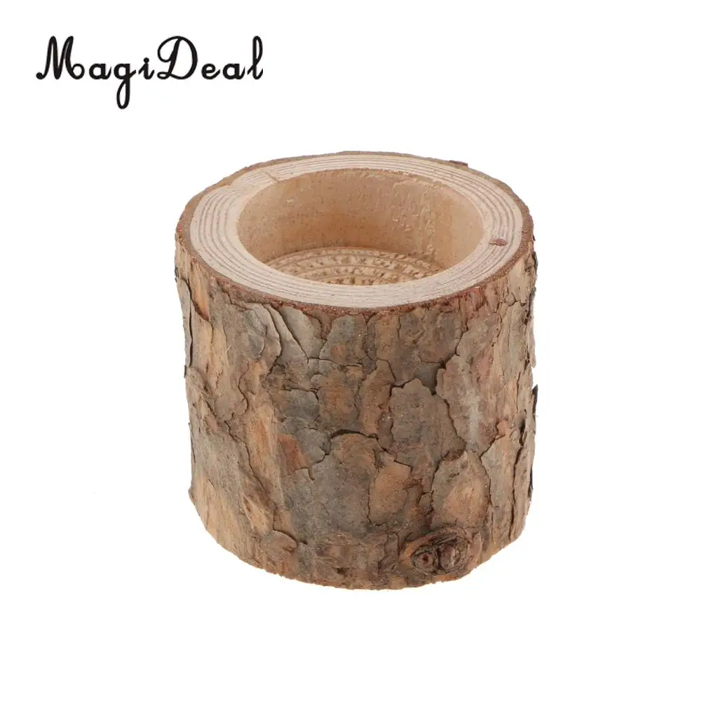 10x Raw Tree Stump Tea Light Candle Holder Candlestick Votive Candle Holder Stand for Home Church Wedding Decor