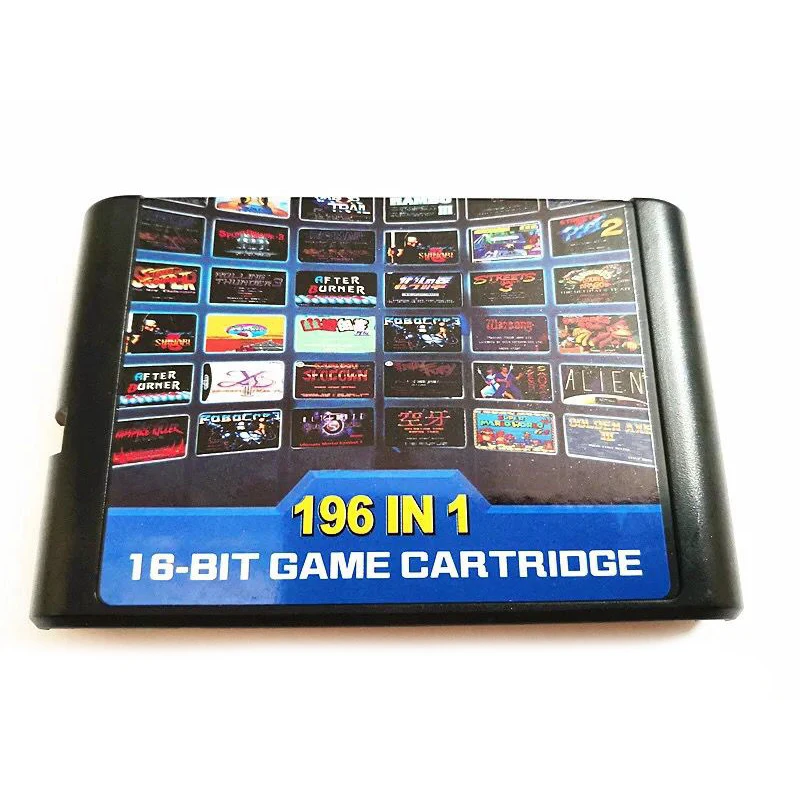 Высококачественные картриджи для игровых карт 196 в 1 16 бит Sega Mega Drive MD PAL и NTSC Прямая