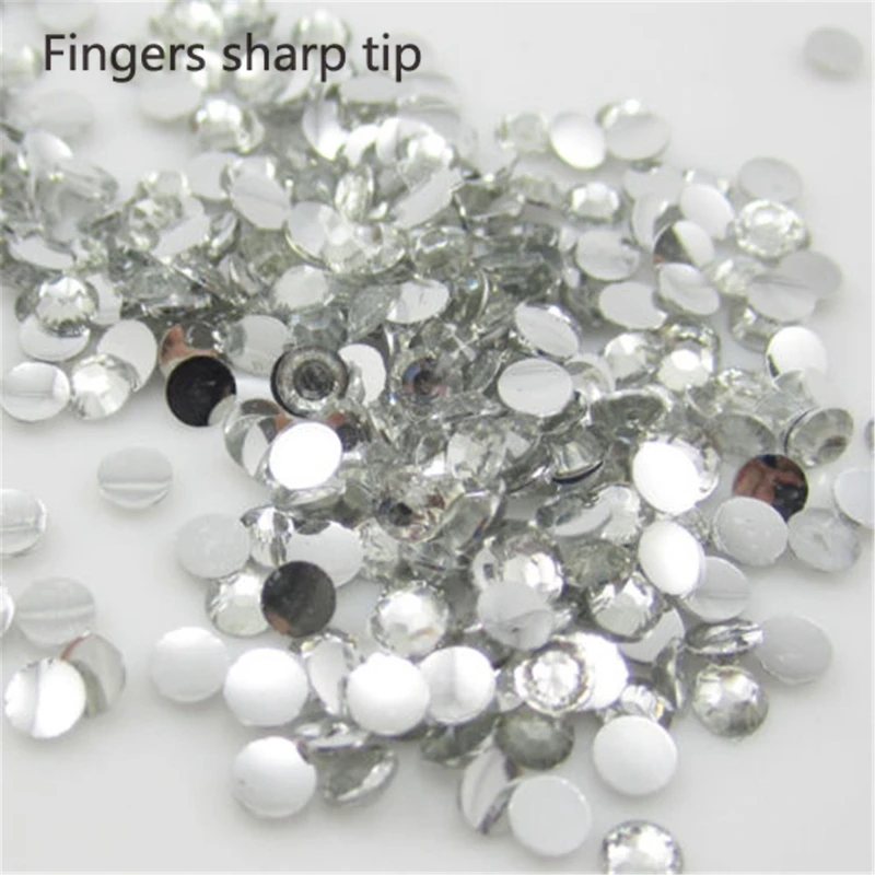 

5000 шт., кристаллы SS6, 14 граней, круглые стразы из смолы, блестящие стразы, украшения для ногтевого дизайна, DIY N01