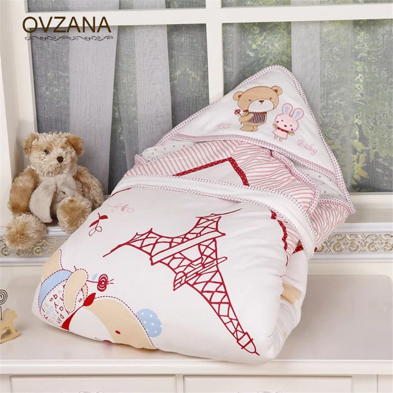 Autumn Winter Thicken Baby Blanket Envelope for Newborn Super Soft Bear