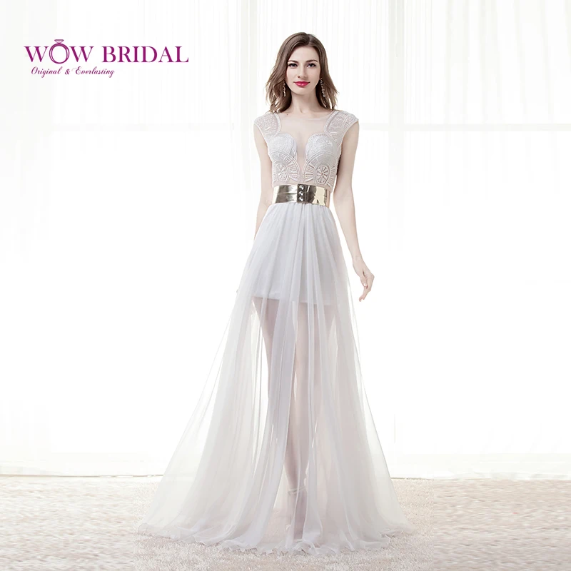 Wowbridal 2021 casual branco e preto de