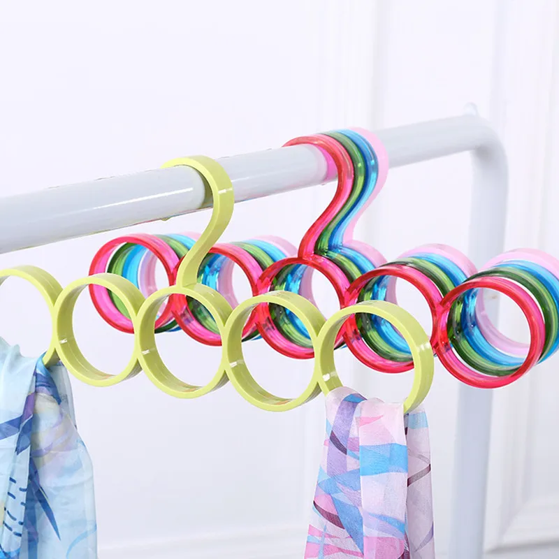 

1 PC Multifunctional Plastic Clothes Hangers Closet Rod Storage Organizer Rack Holes Petal Ties Belts Scarf Holder Coat Shawls