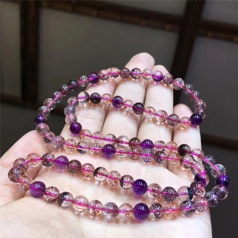 Natural Super Seven Melody Stone Rutilated Quartz Bracelet (4)