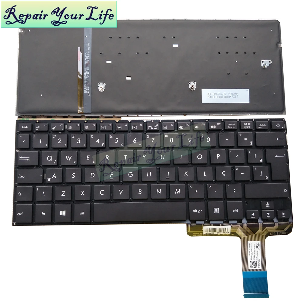 Teclado Backlit Brasileiro para Asus Zenbook Ux330 Ppo br Brasil Ux330u Ux330ua Ux330uak Brasil 0knb02632br00
