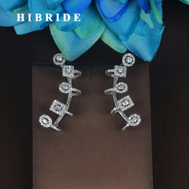 

HIBRIDE Beautiful Sparkly AAA Cubic Zirconia Stud Earrings For Women Fashion Jewelry Earrings boucle d'oreille E-745