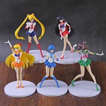 16pcs//set Anime Sailor Moon Mars Mercury Jupiter Venus Chibi Mini PVC Figure Toy