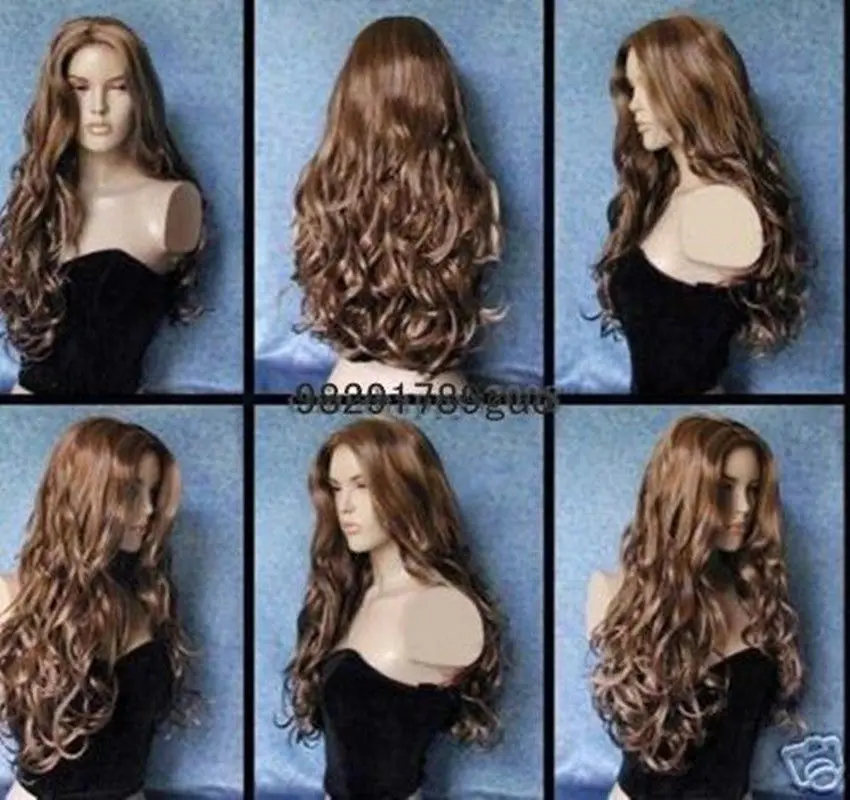 

Hot Sell!!! new high-quality sexy long brown mix wig/wigs
