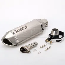 Universal 51MM Motorcycle Akrapovic Exhaust Pipe With Muffler Moto Bike Pot Escape For Yamaha Honda KTM Kawasaki Ducati Slip-on