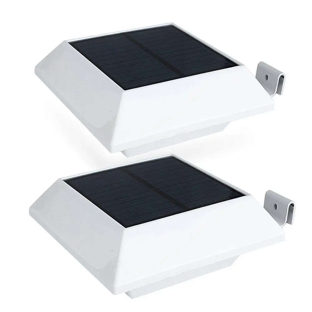 

(2 Pack) Solar Powered Gutter Lights security light Outdoor Solar Powered 6 Led Waterproof Durable/ Fence Driveway Garden Light