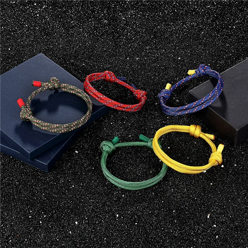 Bracelet jewelry men and women summer anklet sports rope survival bracelet braided colorful lover lucky wrap