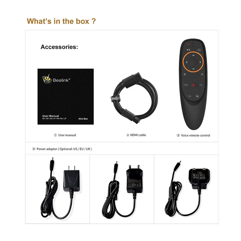 Beelink GTmini-Smart Android 8,1 ТВ-приставка Amlogic S905X2 телеприставка 2,4G голосовое дистанционное управление Поддержка Netflix 4K обновленная GT1 mini